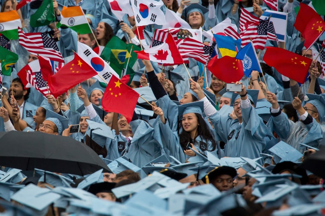 Chinese students in New York graduating in 2018. More than 370,000 Chinese students were in the US during the 2019-20 academic year. A small percentage of youngsters have been denied visas in recent months due to US worries they could be a security risk. Photo: Xinhua