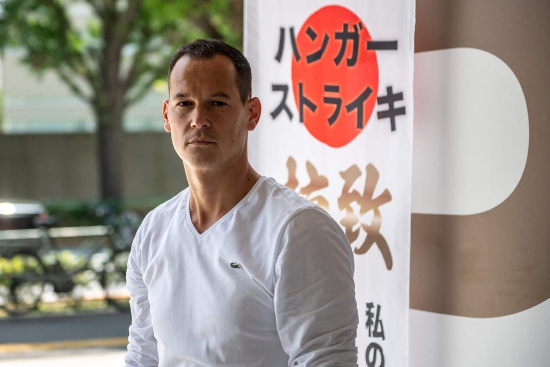 Vincent Fichot outside the train station in Tokyo on July 10. Photo: AFP