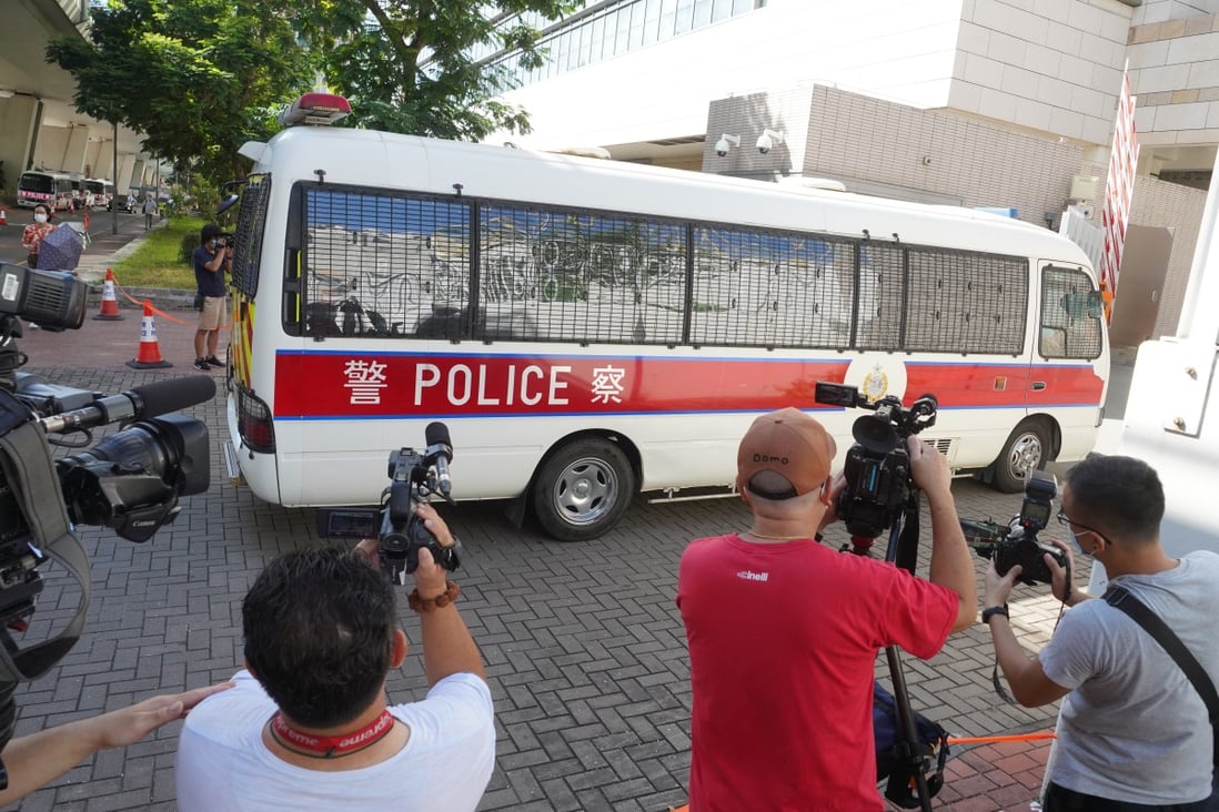 Two terrorism suspects arrive at West Kowloon Court. Photo: Winson Wong