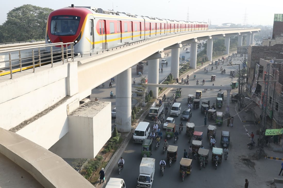 The Orange Line in Lahore, Pakistan, was constructed by Chinse companies under the Belt and Road Initiative. Photo: Xinhua