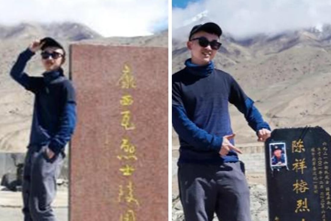 Blogger Xiao Xian Jayson’s pictures at a Xinjiang cemetery have attracted widespread denunciation on Chinese social media. Photo: Artwork
