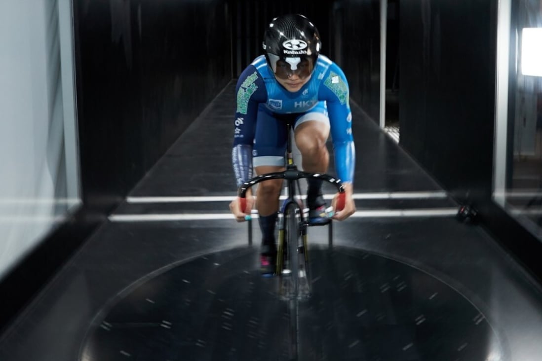 Cyclist Sarah Lee Wai-sze trains in the wind tunnel at Hong Kong University of Science and Technology. Athletes are using a number of different technologies to improve their performances. Photo: Handout
