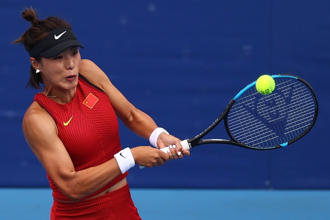 China’s Wang Qiang in action during her second round match against Spain’s Garbine Muguruza during the Tokyo Olympics. Photo: REUTERS