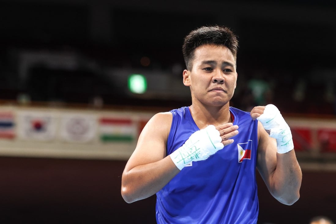 Philippines’ Nesthy Petecio is now into the semi-finals of the featherweight boxing event at Tokyo 2020. Photo: Xinhua