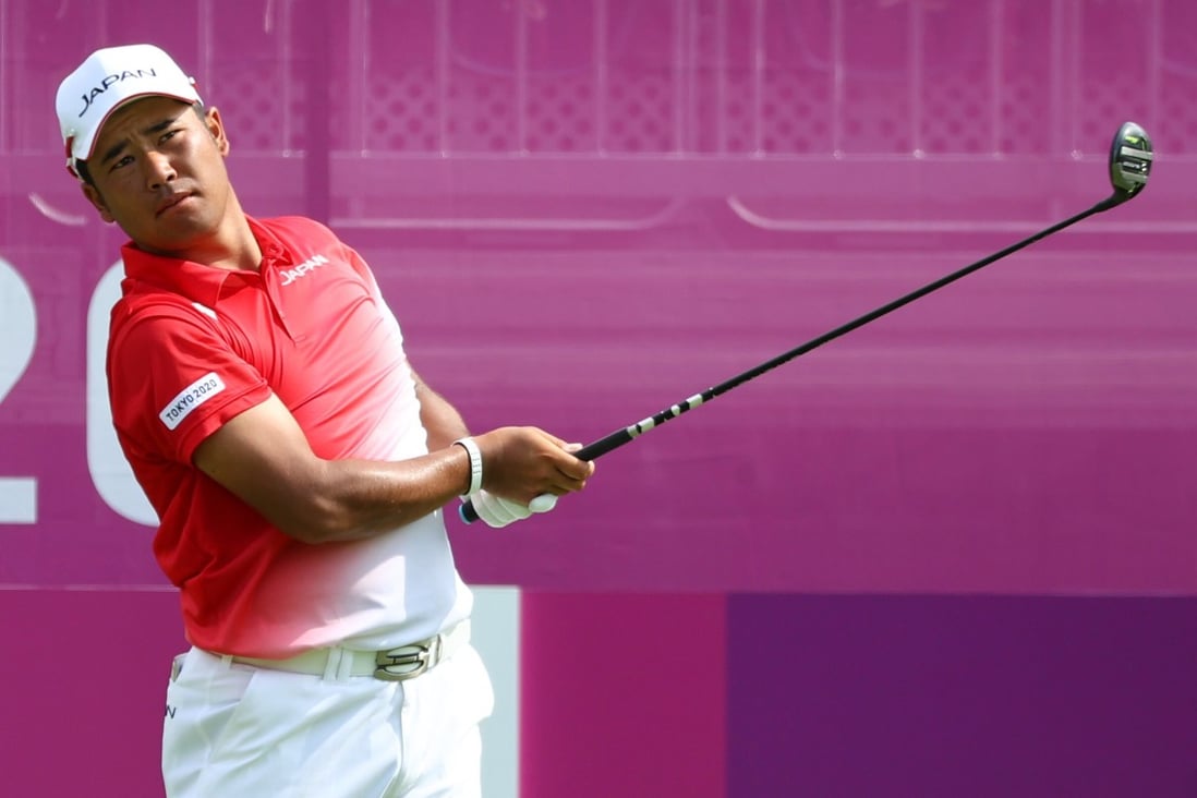 Hideki Matsuyama in action during the opening round of the men’s golf at Tokyo 2020. Photo: Reuters