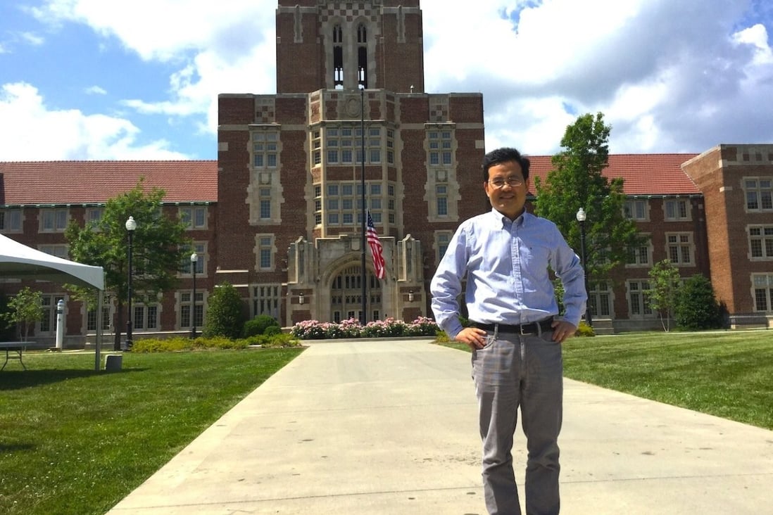Hu Anming in front of the mathematics department at the University of Tennessee in 2017. The Justice Department said on Friday it would retry the fraud case against him. Photo: Ivy Yang