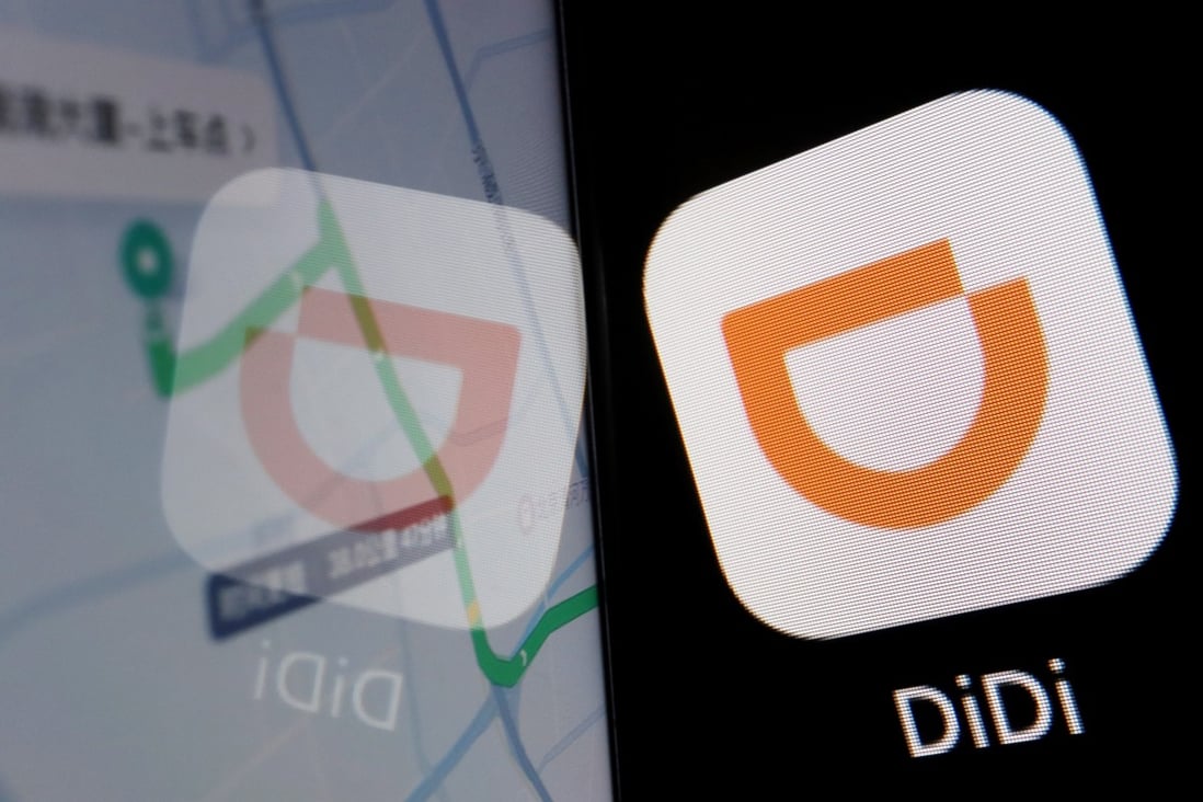 The app logo of Chinese ride-hailing giant Didi is seen reflected on its navigation map displayed on a mobile phone in this illustration picture. Photo: Reuters