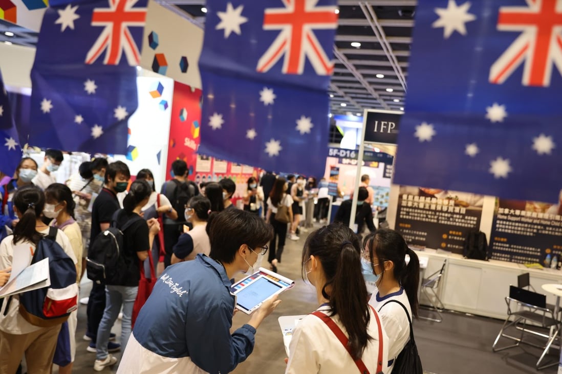 Students visit the Hong Kong Trade Development Council’s annual education and career expo held in Wan Chai earlier this month. Photo: Nora Tam