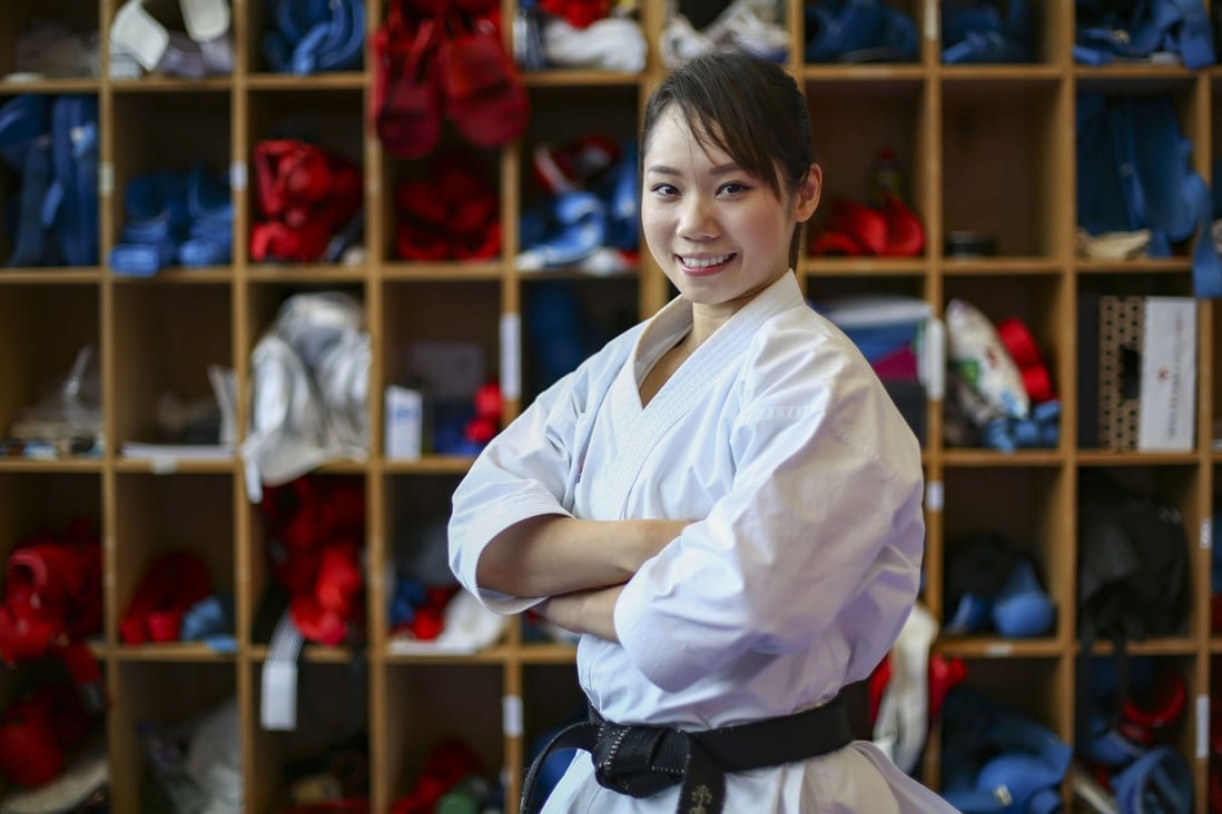 Grace Lau Mo-sheung poses at the Karate Hall in the Sports Institute. Photo: Edmond So