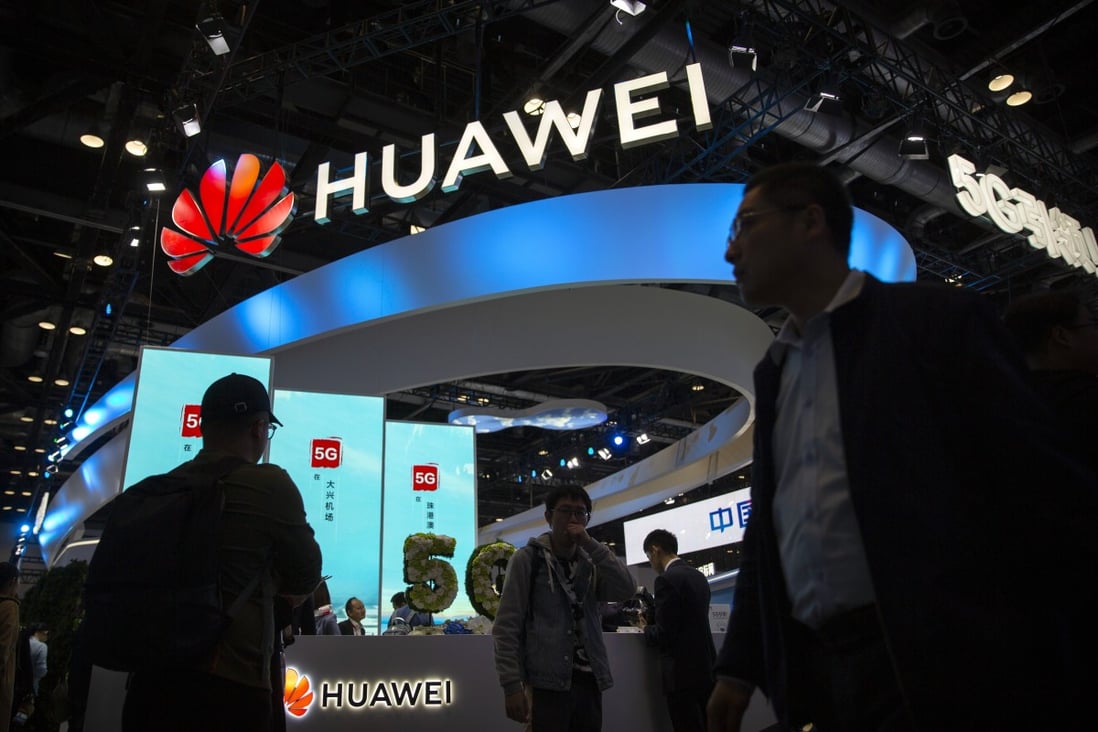 A display for 5G services from Chinese technology firm Huawei at the PT Expo in Beijing. Photo: AP