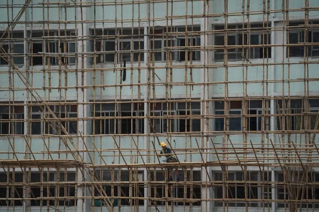 An industrial building in Kwun Tong undergoes a facelift. Emerging industries are driving strong occupier demand growth for Hong Kong’s factory and warehouse buildings. Photo: Felix Wong