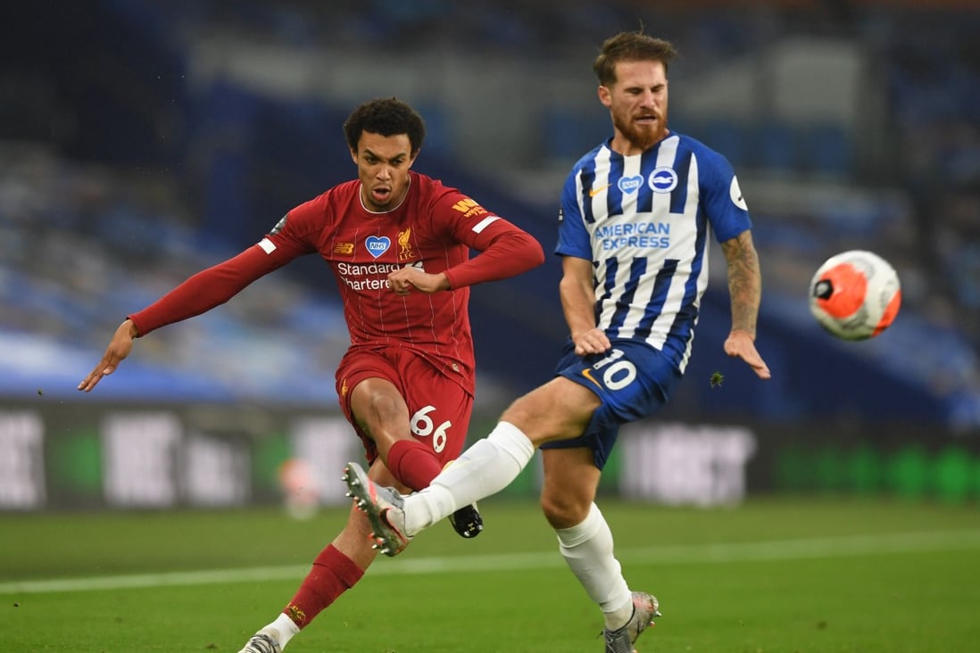 Liverpool's Trent Alexander-Arnold in English Premier League action against Brighton & Hove Albion. Photo: Reuters
