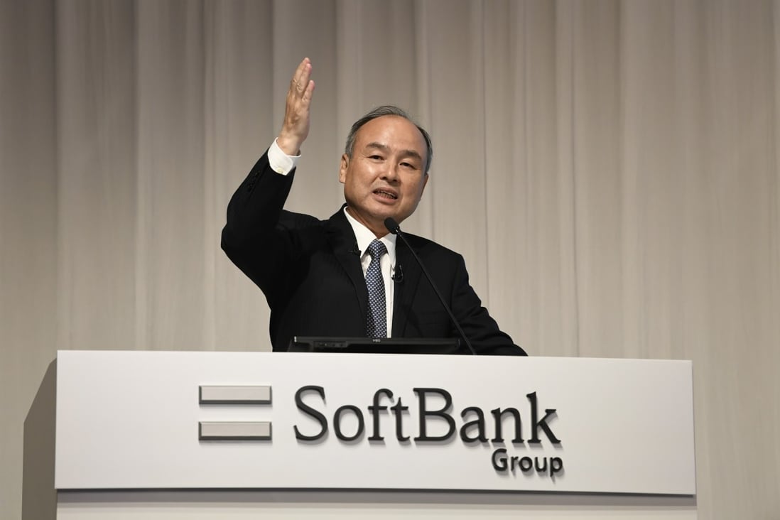 Masayoshi Son, chairman and CEO of SoftBank Group, takes a question from a member of the media during a news conference in Tokyo on May 9, 2019. In a recently webcast new conference, Son said SoftBank may pause investments in China until the impact of new regulations on the technology industry were clearer. Photo: Bloomberg