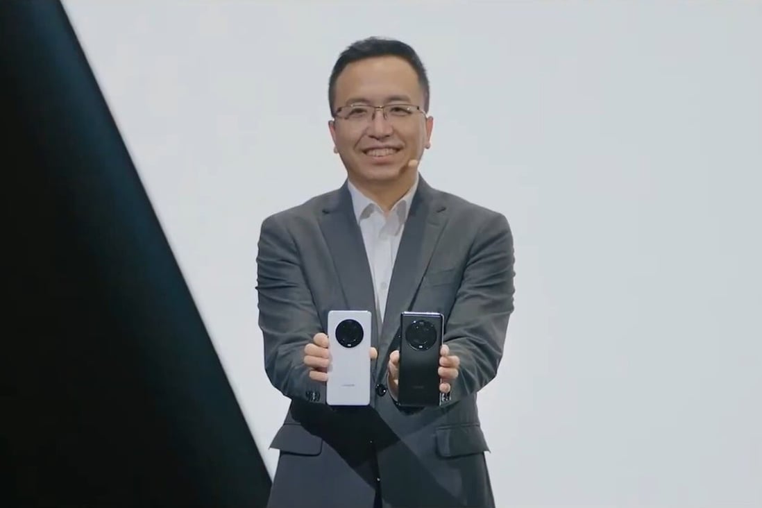 Honor CEO George Zhao unveils the new Magic 3 flagship smartphones running on Qualcomm Snapdragon chips on Thursday. Zhao responded to a question about US lawmakers trying to blacklist the brand, saying Honor’s problems would be solved if it continues to do well. Photo: Honor, screenshot via YouTube