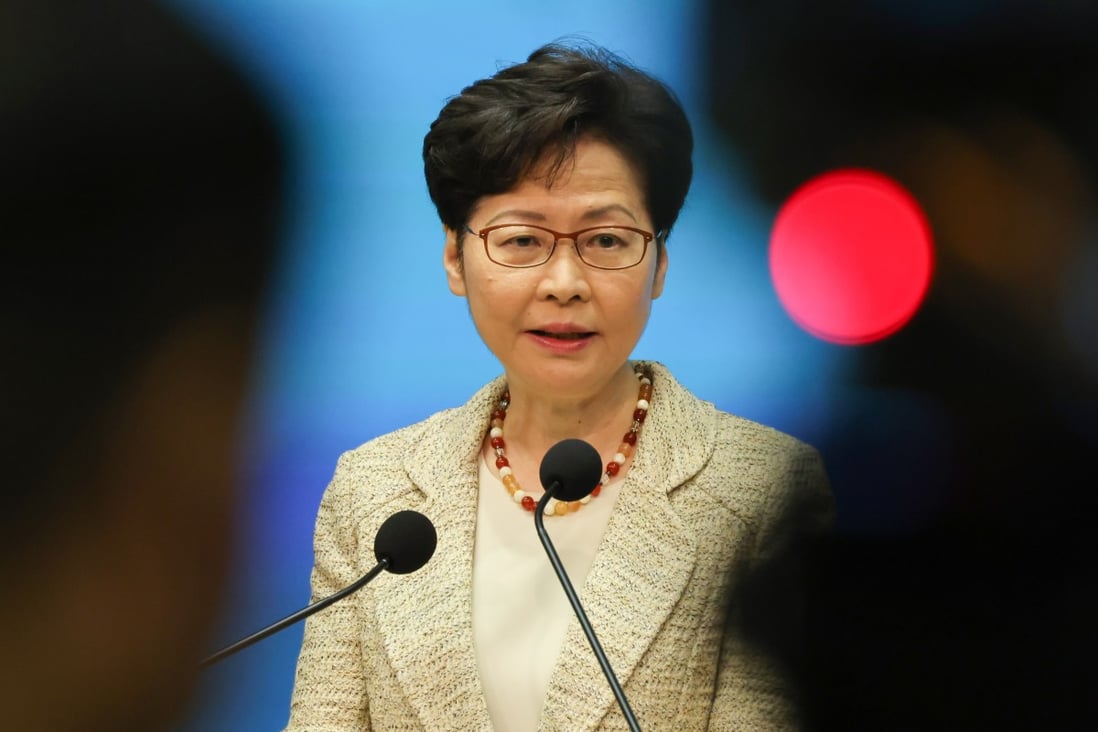 Chief Executive Carrie Lam says the Legislative Council should apply the new anti-sanctions law for Hong Kong to prevent the issue from being “hyped up”. Photo: Nora Tam
