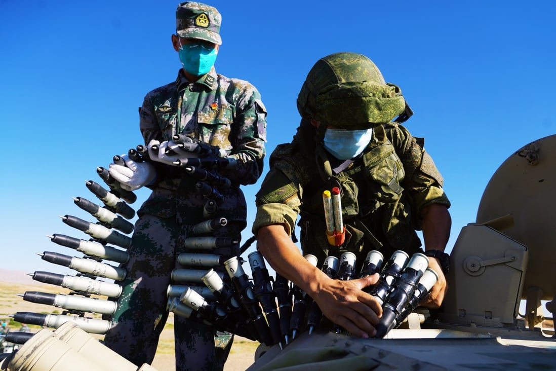 Military personnel prepare equipment for a joint military drill by the Chinese and Russian forces in the Ningxia Hui autonomous region. Photo: Xinhua