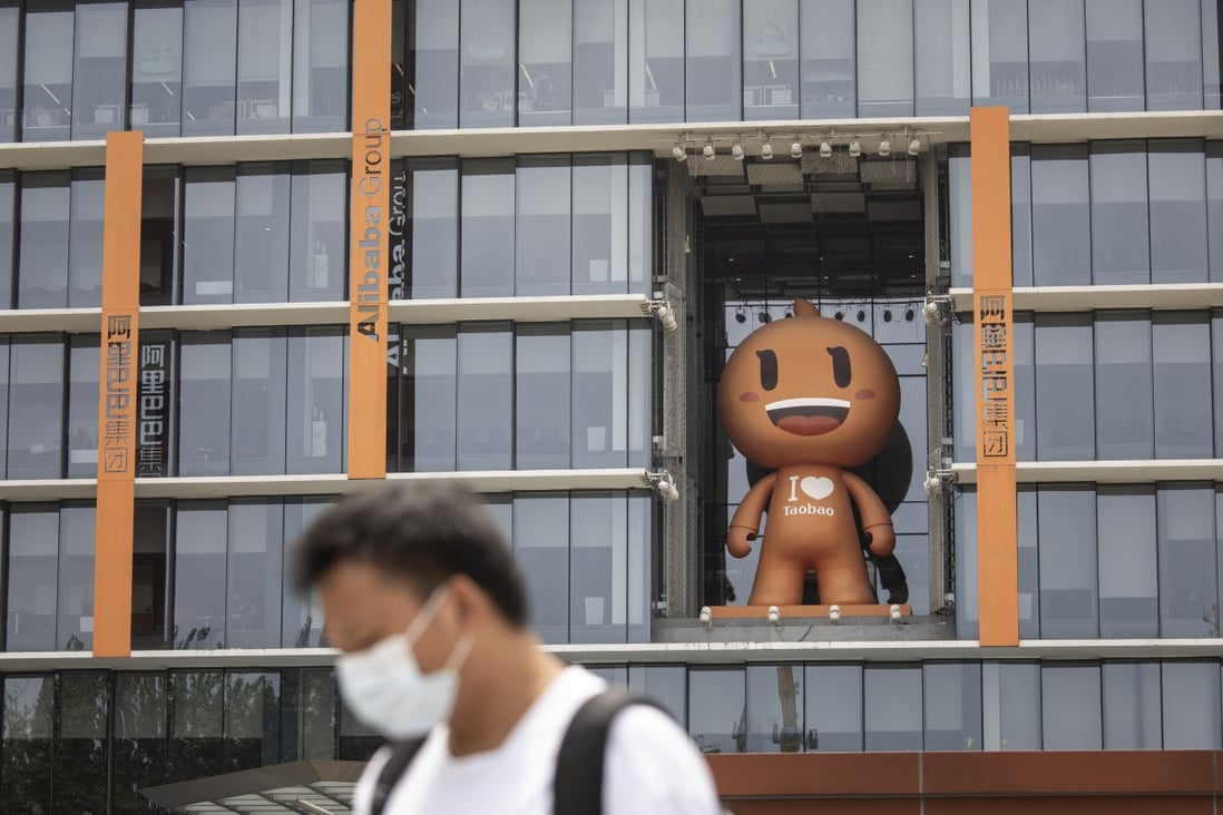 The mascot for the Taobao e-commerce platform at Alibaba Group Holding headquarters in Hangzhou on August 2. Internet platforms are facing a new challenge from China’s market regulator as it prepares to roll out new rules giving more power to local regulators to govern anticompetitive behaviour in cyberspace. Photo: Bloomberg