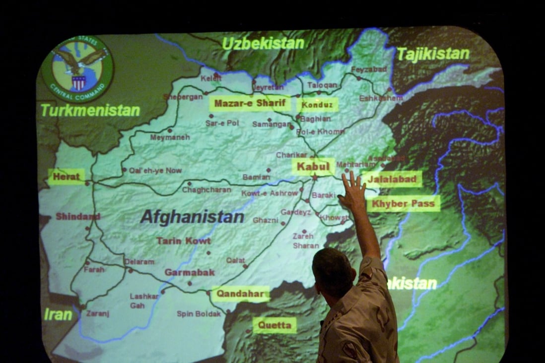 A US military map of Afghanistan during Operation Enduring Freedom, a bombing campaign against the Taliban, in late 2001. File photo: Reuters