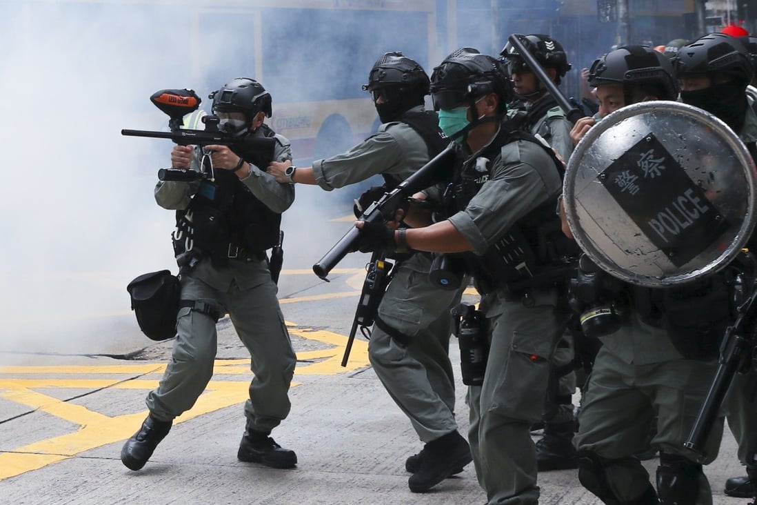 Hong Kong police import new antiriot guns for crowd control, ready to be deployed on National