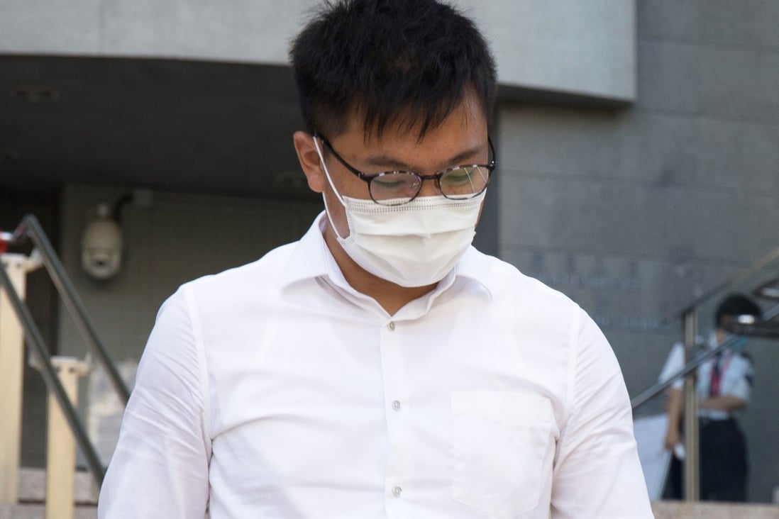 Ng Hin-fung leaves Kowloon City Court after being charged with operating a gambling establishment and knowingly allowing a prohibited public gathering to take place. Photo: Brian Wong