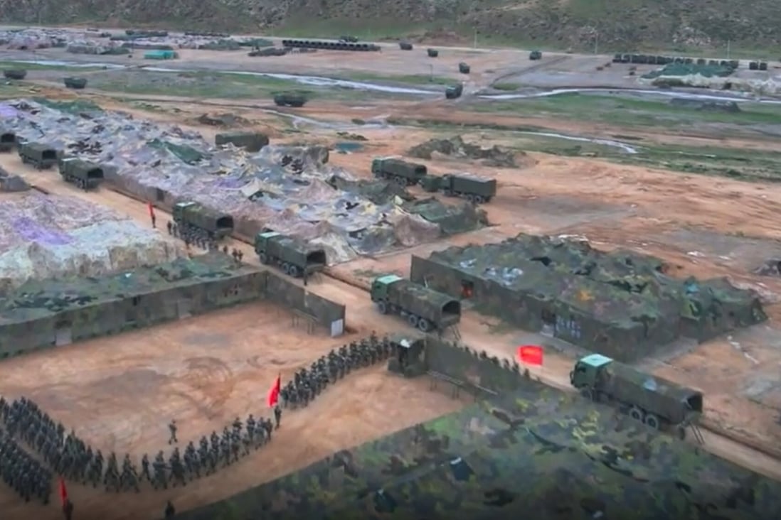 The PLA’s Tibet Military District mobilised several brigades for the joint exercise. Photo: CCTV