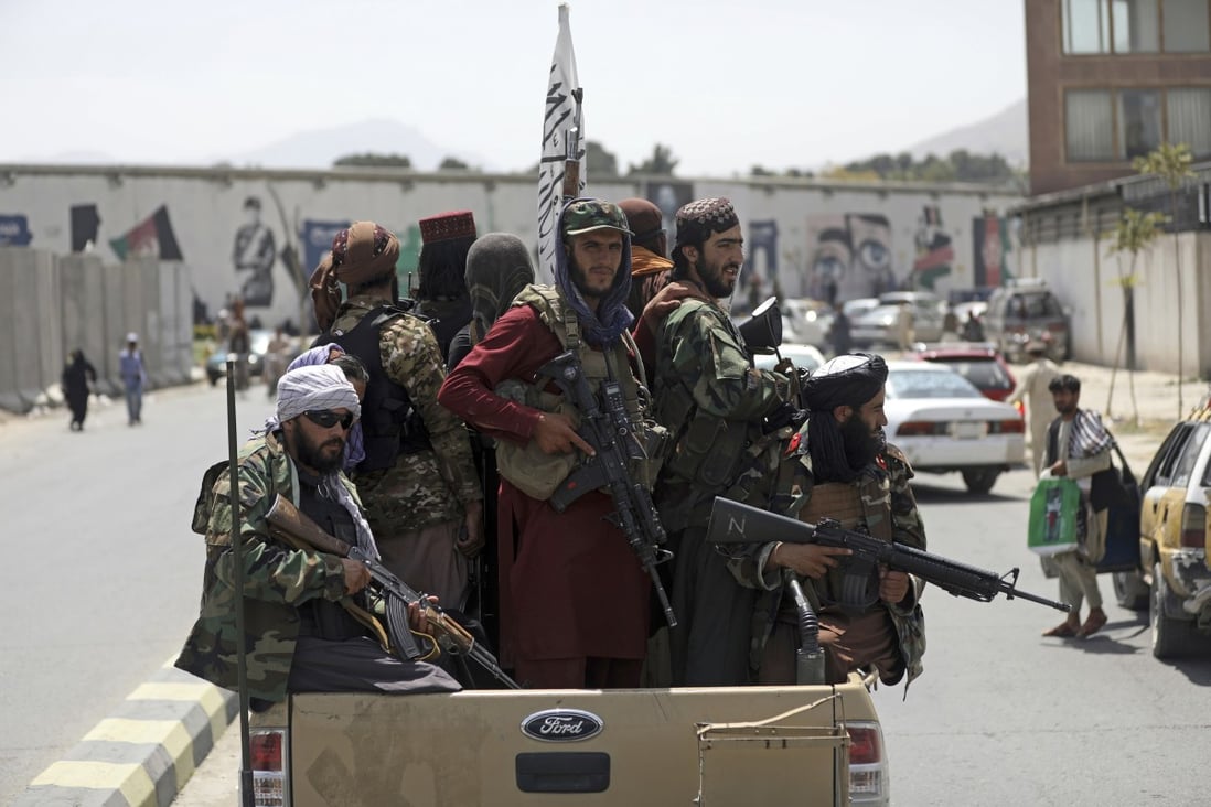 Taliban fighters on patrol in Kabul. Yue said the group “likes to explain its own ideas”. Photo: AP