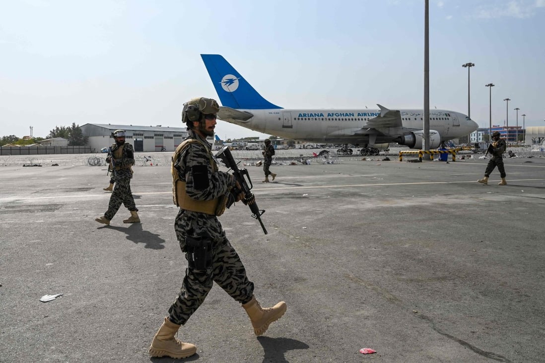 Taliban Badri special force fighters secure the airport in Kabul. Photo: AFP