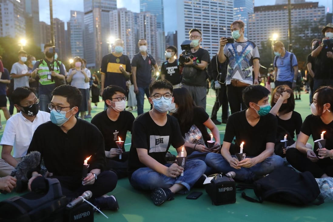 Activists gather at Victoria Park in Causeway Bay for the annual June 4 vigil in 2020. Photo: Sam Tsang
