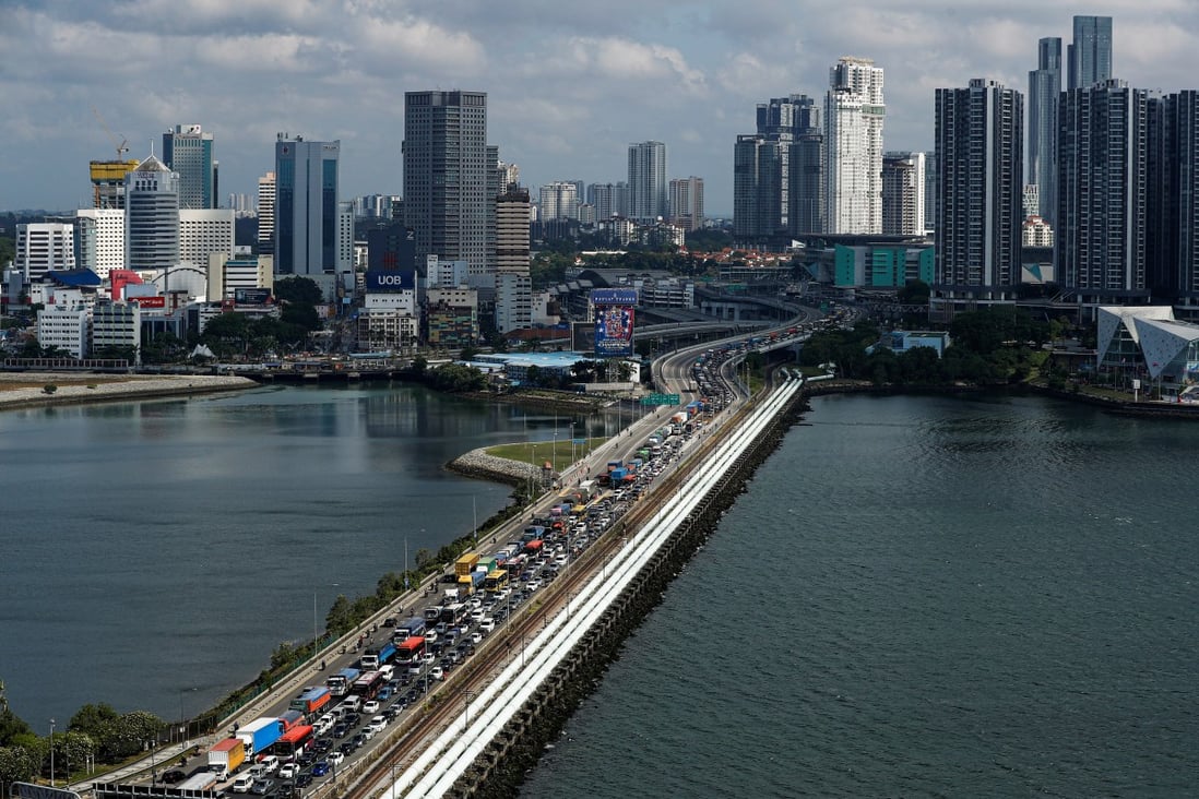 Malaysia’s Johor, as viewed from across the causeway in Singapore. Photo: Reuters