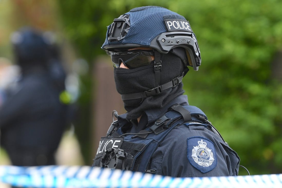 Australian officers guard a property being searched by counterterrorism investigators in Melbourne on November 10, 2018. File photo: AAP