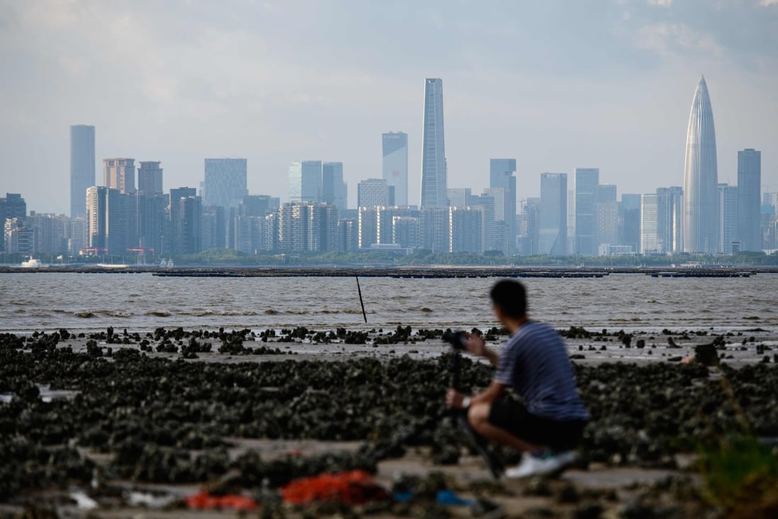 Shenzhen, as seen across Deep Bay from Hong Kong. Both cities are part of the Greater Bay Area. The zone can stay in the top 10 economies globally in the medium and longer term because of the many cross-border financial schemes linking Hong Kong and Macau with mainland China, says a partner at Deloitte. Photo: AFP