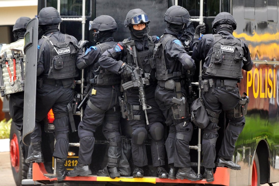 Indonesia’s elite anti-terror police unit 'Densus 88' has arrested 123 members of the Southeast Asian terrorist network Jemaah Islamiah since last month. Photo: AFP