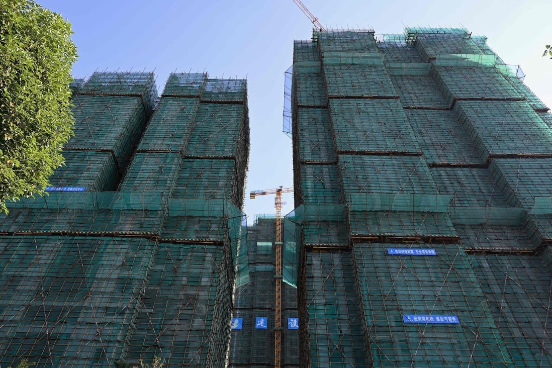 The construction site of an Evergrande housing complex in Zhumadian, central China’s Henan province, pictured on September 14, 2021. Photo: AFP