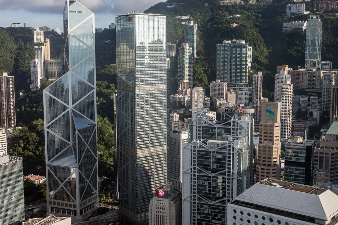 Hong Kong’s Central business district, where some of the city’s biggest banks are based. Recent cases of delays in the delivery of new properties and the cancellation of presales at an incomplete project could be behind lenders’ decision to avoid mortgages for uncompleted flats. Photo: Bloomberg
