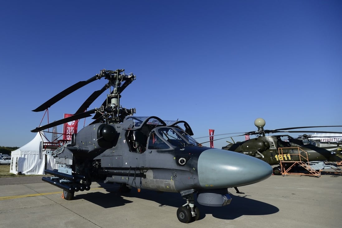 Russia’s Ka-52K model helicopter could plug a gap in China’s naval defences. Photo: Getty Images