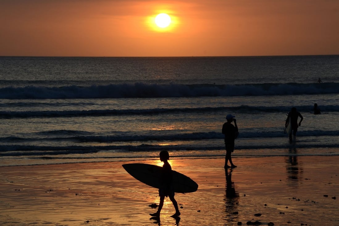 Sunset at Kuta beach near Denpasar, on the Indonesian resort island of Bali. Photo: AFP