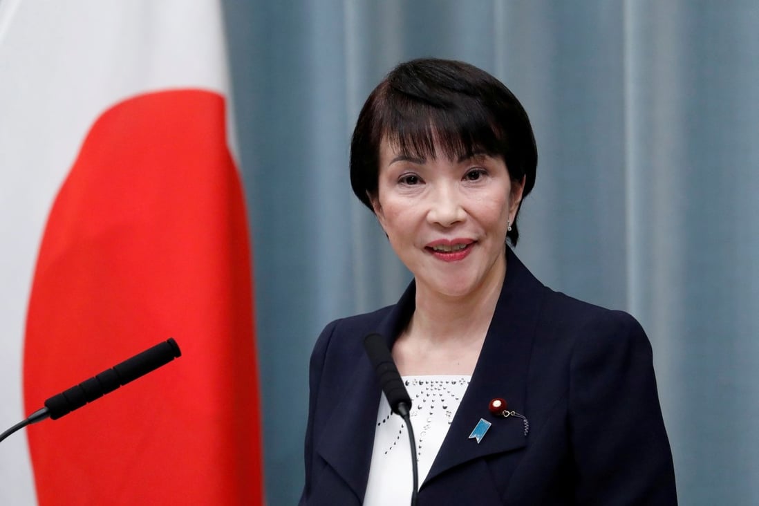 Sanae Takaichi, at the time Japan’s internal affairs minister, attends a news conference in 2019. Photo: Reuters
