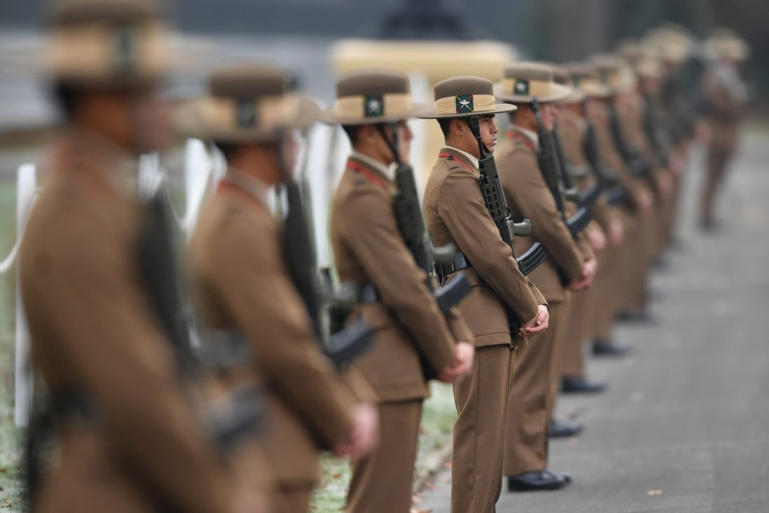 Nepalese Gurkha soldiers at the Royal Military Academy, Sandhurst, in Britain. Photo: AFP