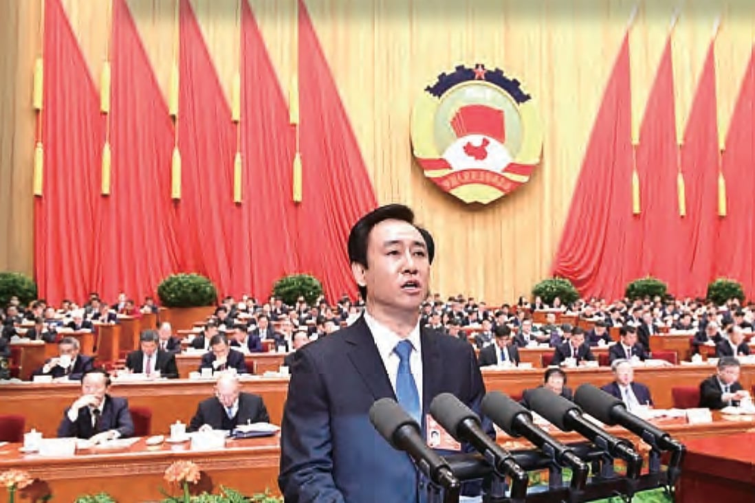Founder Hui Ka-yan, seen during a speech in 2017, is trying to save his debt-laden property empire as cash flow dries up. Photo: Handout