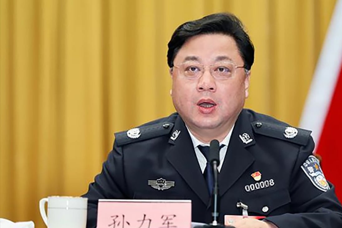 Sun Lijun, China’s former vice-minister of public security, will face court on corruption charges. Photo: Handout