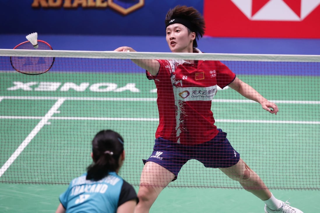 China’s Chen Yufei was in top form in a dominant win against Thailand’s Busanan Ongbamrungphan at the Sudirman Cup. Photo: Xinhua
