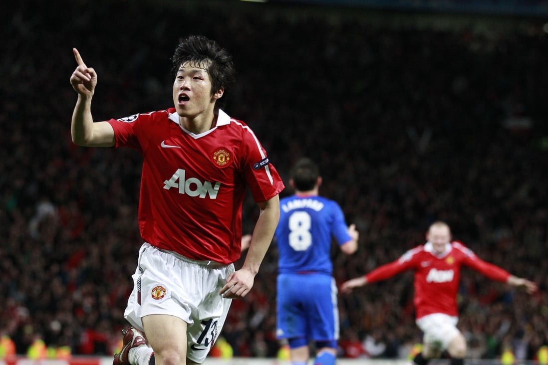 Manchester United's Park Ji-Sung celebrates after scoring a goal against Chelsea during their 2011 Uefa Champions League quarter-final second leg at Old Trafford. Photo: AP
