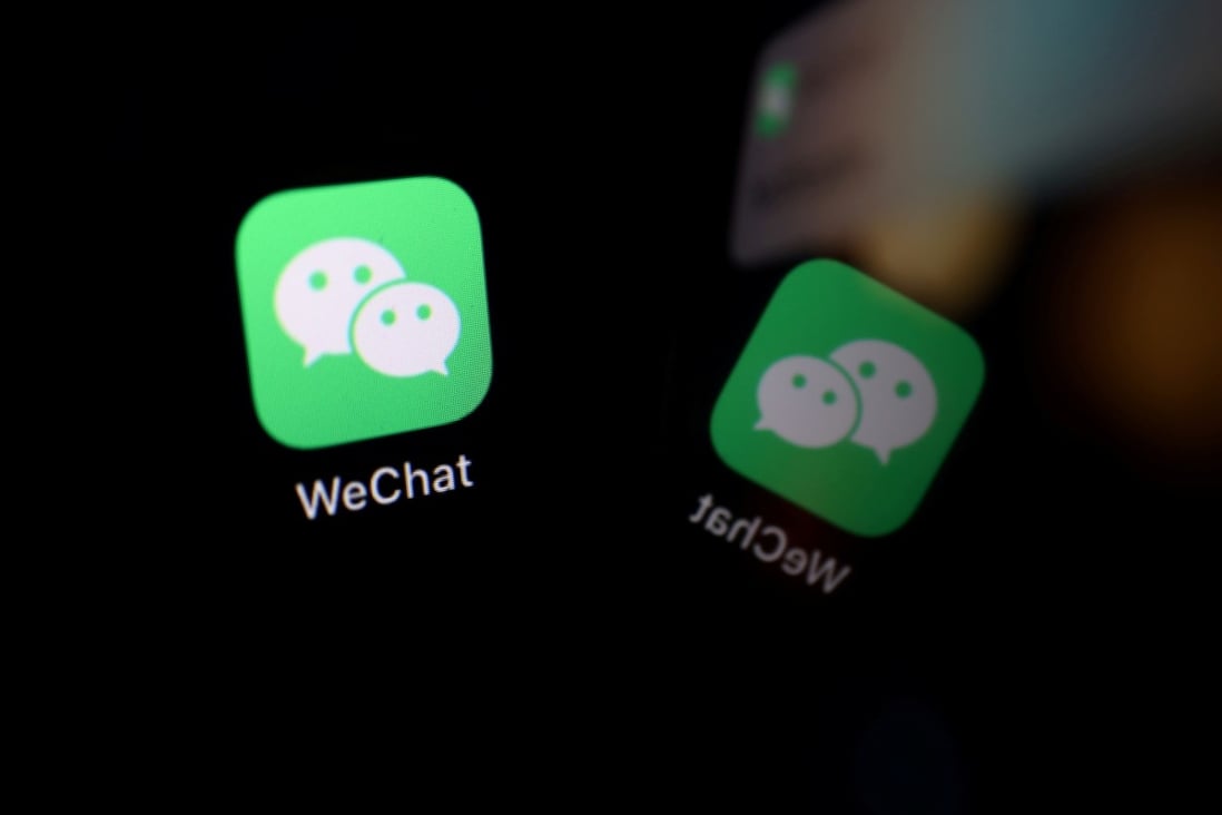 The sign of the WeChat app is seen reflected on a mobile phone on September 19, 2020. Photo: Reuters