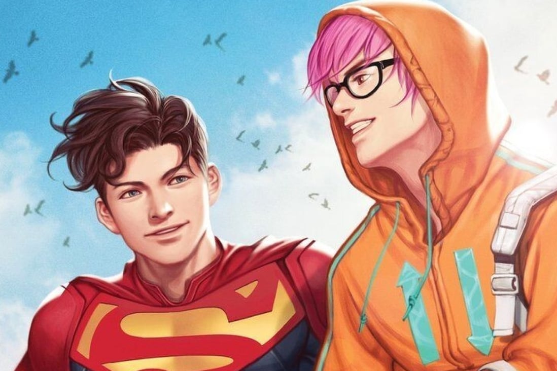 A forthcoming comic book will feature Jon, the son of Clark Kent, beginning a relationship with a male reporter, Jay Nakamura. Photo: DC Comics