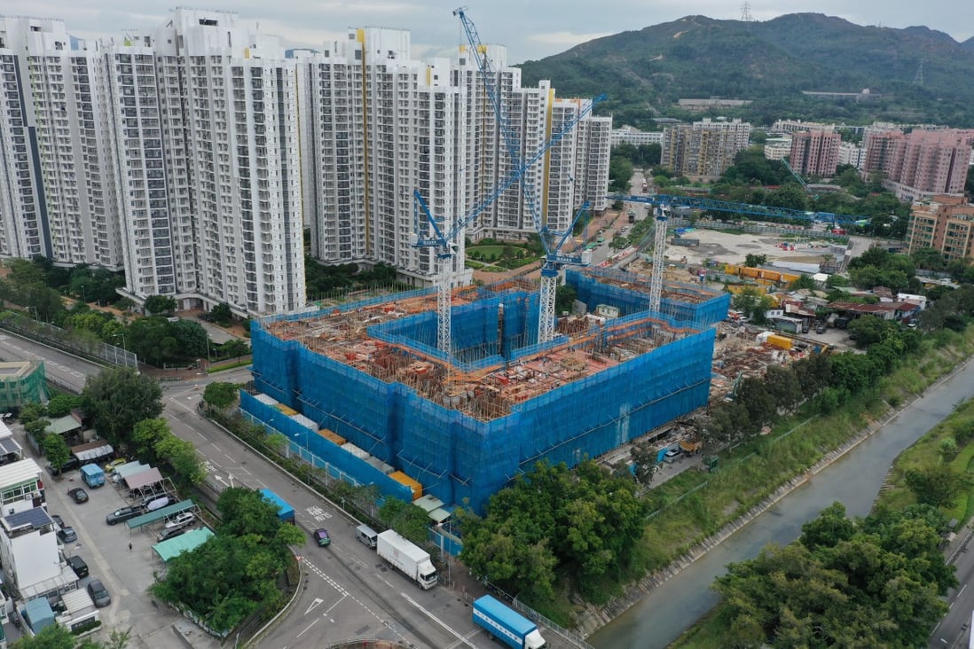 Construction in progress at CK Asset’s #Lyos housing project in Hung Shui Kiu as of October 12. Photo: Winson Wong