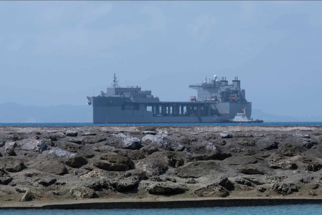 The USS Miguel Keith sits at anchor off a US base in Okinawa. Photo: Handout