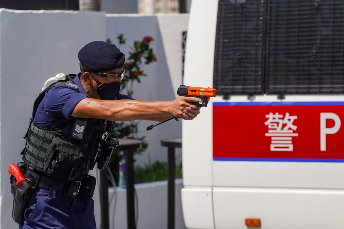 Some Hong Kong officers will be armed with OC launchers from this month. Photo: Sam Tsang
