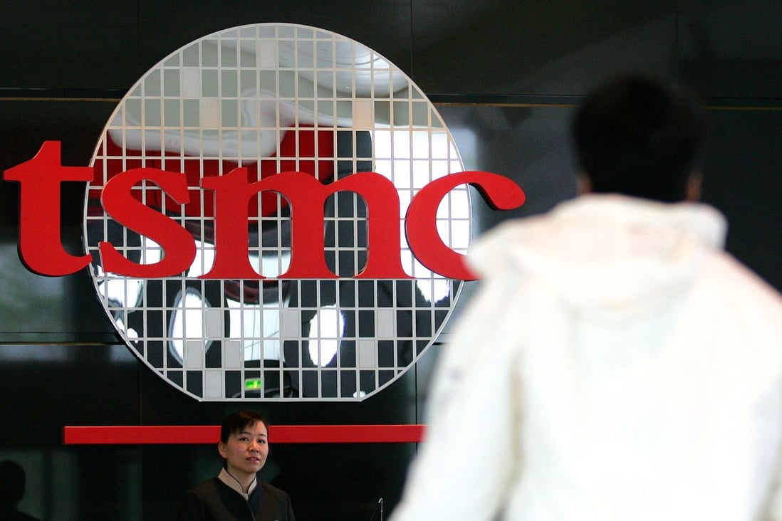 A visitor enters the headquarters of Taiwan Semiconductor Manufacturing Co in the Hsinchu Science Park, Taiwan. Photo: Bloomberg