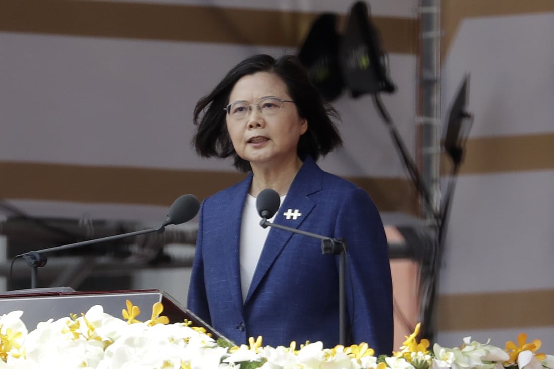Taiwanese President Tsai Ing-wen delivers a speech during Double Tenth celebrations on October 10. With tensions between Taipei and Beijing high, observers suggest the mainland is looking at using legislation to punish “Taiwan separatists”. Photo: AP Photo