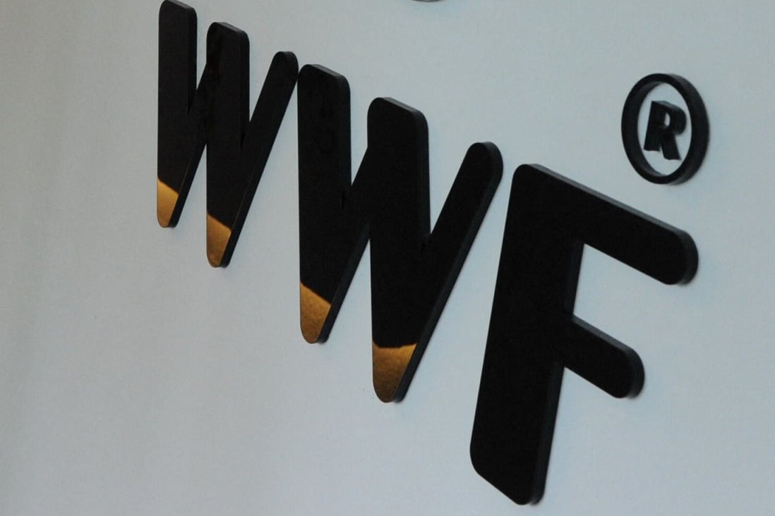 Signage at the WWF Singapore branch office. Photo: AFP